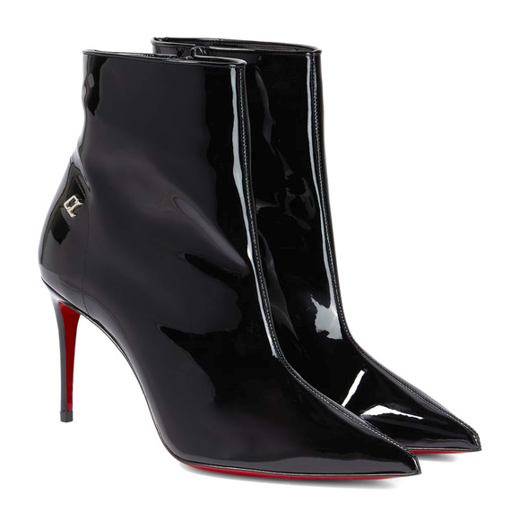 Christian Louboutin Sporty Kate Patent Leather Pointed Toe Boots Black 40 - Picture 7 of 9